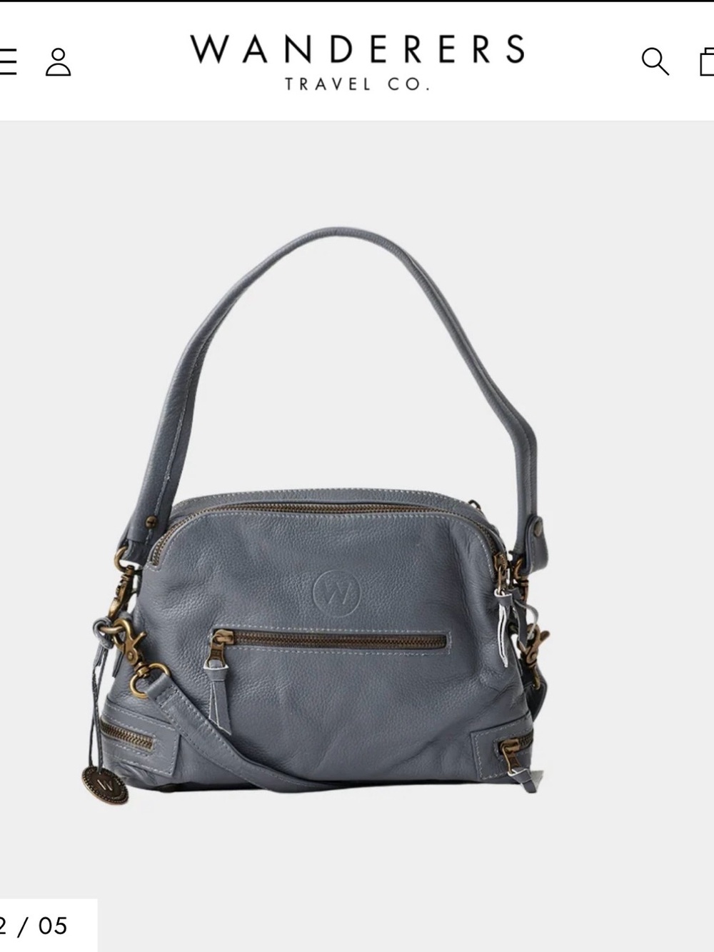 Gray Leather Crossbody Bag - Picture 5 of 10
